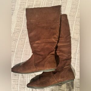 American Eagle Tall Faux Suede Wide Calf Boots. Size 10